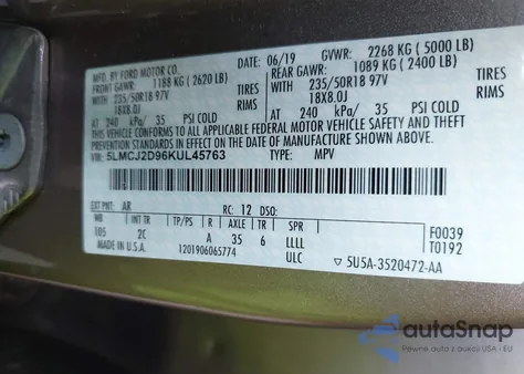 2019 Lincoln Mkc Select from USA, damaged, VIN 5LMCJ2D96KUL45763